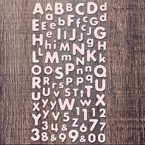 💞 New Pale Pink Bubble Letter Scrapbook Alphabet Stickers - Picture 1 of 2